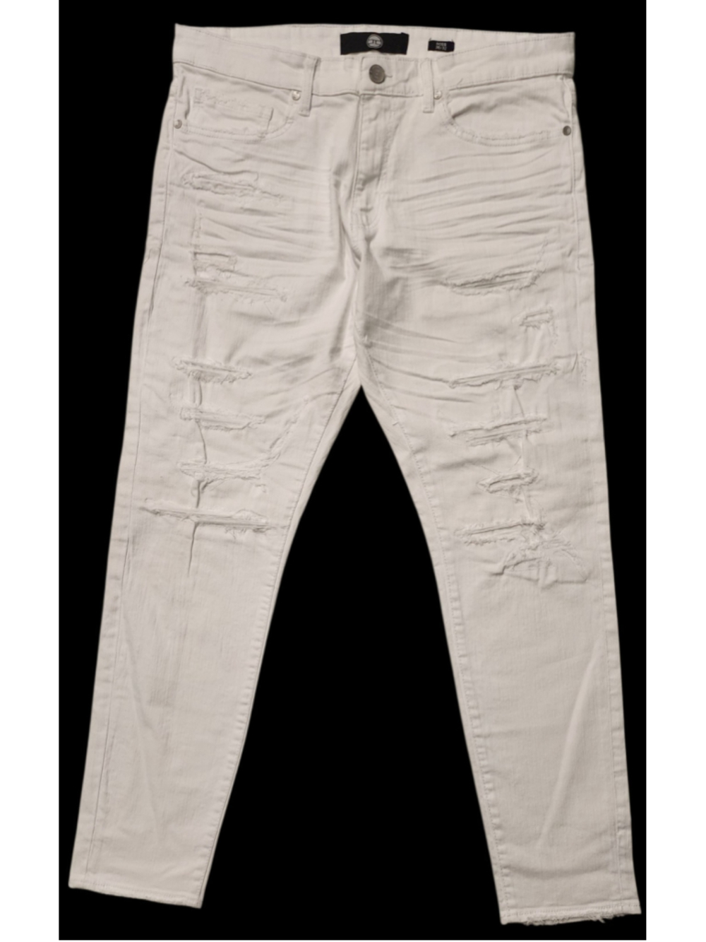 Jordan Craig Ross Distressed White Slim Fit Denim Jeans Mens 36x32 Stretch
